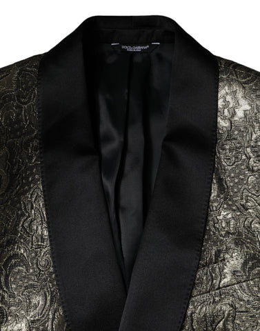 Dolce & Gabbana Gold SICILIA Jacquard Single Breasted Coat Blazer - Retail Flare