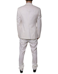 Dolce & Gabbana White Wool Silk 3 Piece SlimFit Formal Suit - Retail Flare