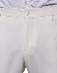 Dolce & Gabbana White Wool Silk 3 Piece SlimFit Formal Suit - Retail Flare