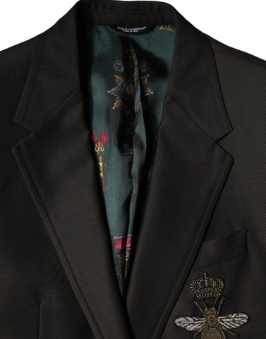Dolce & Gabbana Blazer Brown Green Bee Wool Jacket Coat - Retail Flare