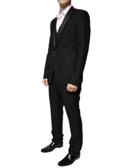 Dolce & Gabbana Black Wool 3 Piece Slim Fit Formal Suit - Retail Flare