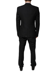 Dolce & Gabbana Black Wool 3 Piece Slim Fit Formal Suit - Retail Flare