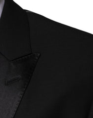 Dolce & Gabbana Black Wool 3 Piece Slim Fit Formal Suit - Retail Flare