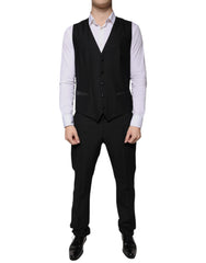 Dolce & Gabbana Black Wool 3 Piece Slim Fit Formal Suit - Retail Flare