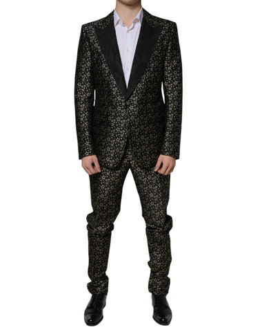 Dolce & Gabbana Black Stars Jacquard SICILIA 2 Piece Suit - Retail Flare