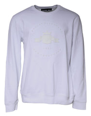 Replay White Embossed Logo Crew Neck Men Sweatshirt Sweater - Retail Flare