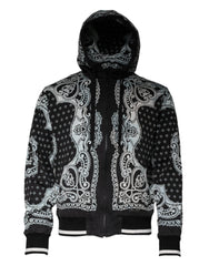 Dolce & Gabbana Black White Bandana Hooded Sweatshirt Sweater Dolce & Gabbana Retail Flare