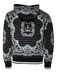 Dolce & Gabbana Black White Bandana Hooded Sweatshirt Sweater Dolce & Gabbana Retail Flare