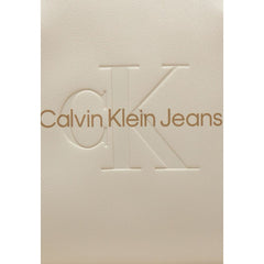 Calvin Klein Jeans Beige Synthetic Leather Handbag - Retail Flare