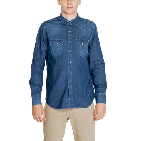 Replay Blue Cotton Shirt - Retail Flare