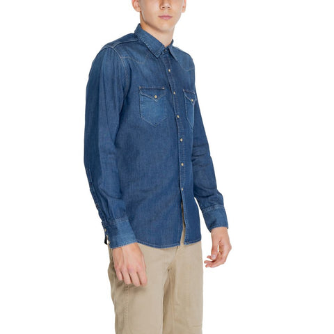 Replay Blue Cotton Shirt - Retail Flare