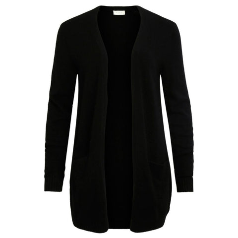 Vila Clothes Black Viscose Cardigan - Retail Flare