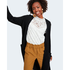 Vila Clothes Black Viscose Cardigan - Retail Flare