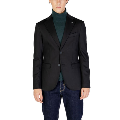 Gianni Lupo Black Polyester Blazer - Retail Flare