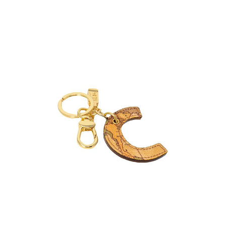 Alviero Martini Prima Classe Beige Leather Keychain - Retail Flare