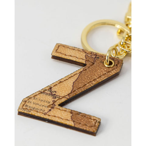 Alviero Martini Prima Classe Beige Leather Keychain - Retail Flare