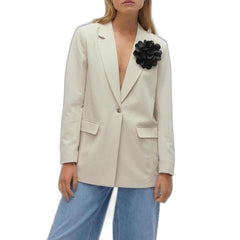 Vero Moda Beige Polyester Suits & Blazer - Retail Flare
