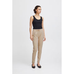 ICHI Beige Polyester Jeans & Pant - Retail Flare