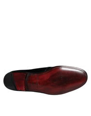 Dolce & Gabbana Black Velvet Leather Lace Up Derby Shoes - Retail Flare