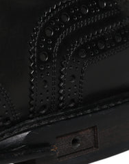 Dolce & Gabbana Black Leather Derby Wingtip Formal Shoes - Retail Flare