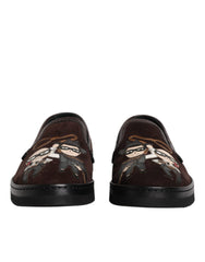 Dolce & Gabbana Brown Suede DG Family Slip On Flats Shoes - Retail Flare