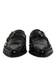 Dolce & Gabbana Black Embellished Derby Monk Strap Shoes - Retail Flare