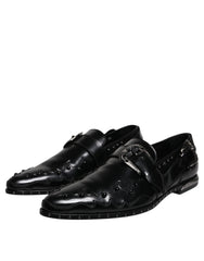 Dolce & Gabbana Black Embellished Derby Monk Strap Shoes - Retail Flare