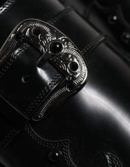 Dolce & Gabbana Black Embellished Derby Monk Strap Shoes - Retail Flare