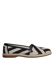Dolce & Gabbana Black White Stripes Slip On Espadrille Shoes - Retail Flare