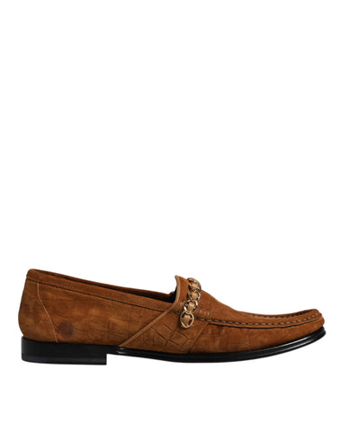 Dolce & Gabbana Brown Suede Leather Loafers Dress Shoes - Retail Flare