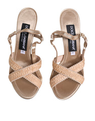 Dolce & Gabbana Beige Keira Slingback Heels Sandals Shoes - Retail Flare