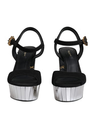Dolce & Gabbana Black Mirror Heels Platform Sandals Shoes - Retail Flare