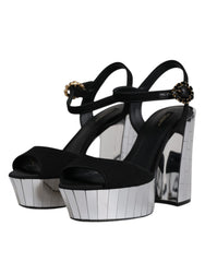 Dolce & Gabbana Black Mirror Heels Platform Sandals Shoes - Retail Flare