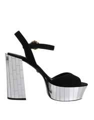 Dolce & Gabbana Black Mirror Heels Platform Sandals Shoes - Retail Flare