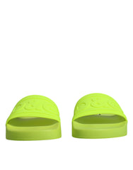 Dolce & Gabbana Green Rubber Slides Sandals Beachwear Shoes - Retail Flare