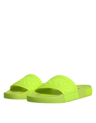 Dolce & Gabbana Green Rubber Slides Sandals Beachwear Shoes - Retail Flare