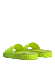 Dolce & Gabbana Green Rubber Slides Sandals Beachwear Shoes - Retail Flare