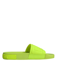 Dolce & Gabbana Green Rubber Slides Sandals Beachwear Shoes - Retail Flare