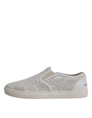Dolce & Gabbana White Floral Lace Slip On Loafers Shoes - Retail Flare
