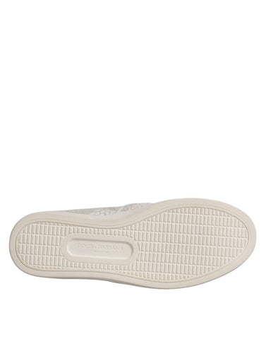 Dolce & Gabbana White Floral Lace Slip On Loafers Shoes - Retail Flare