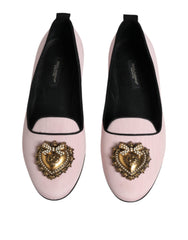 Dolce & Gabbana Light Pink Velvet Slip On Loafers Flats Shoes - Retail Flare