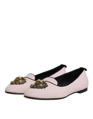 Dolce & Gabbana Light Pink Velvet Slip On Loafers Flats Shoes - Retail Flare