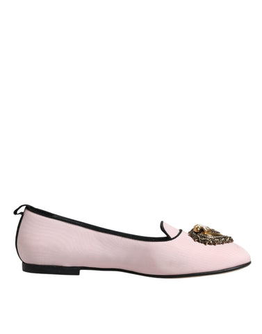 Dolce & Gabbana Light Pink Velvet Slip On Loafers Flats Shoes - Retail Flare