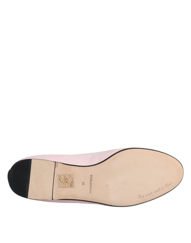Dolce & Gabbana Light Pink Velvet Slip On Loafers Flats Shoes - Retail Flare