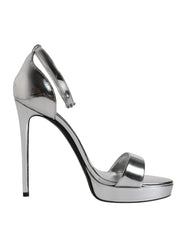 Dolce & Gabbana Silver KEIRA Heels Ankle Strap Sandals Shoes - Retail Flare