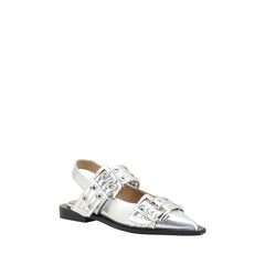 Ganni Buckle Metallic Ballerinas - Retail Flare
