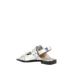 Ganni Buckle Metallic Ballerinas - Retail Flare
