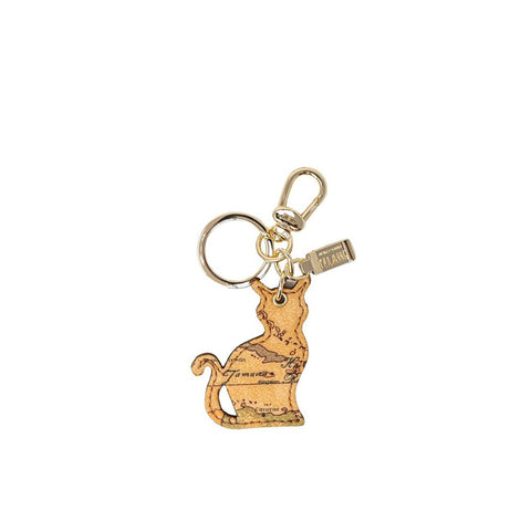 Alviero Martini Prima Classe Beige Leather Keychain - Retail Flare