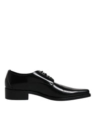 Dolce & Gabbana Black Patent Leather Derby Men Dress Shoes - Retail Flare