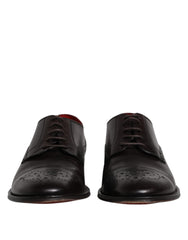 Dolce & Gabbana Black Calfskin Leather Derby Men Dress Shoes - Retail Flare